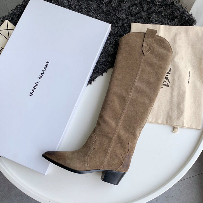 Isabel Marant Suede High Boots Beige S10052