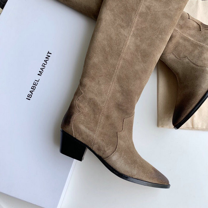 Isabel Marant Suede High Boots Beige S10052