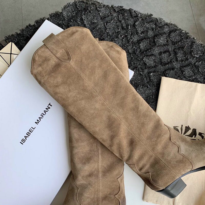 Isabel Marant Suede High Boots Beige S10052