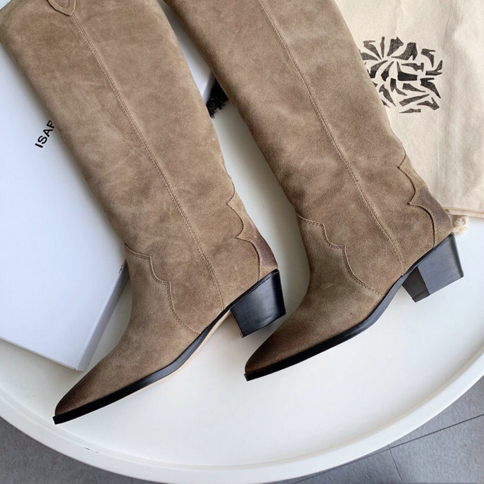 Isabel Marant Suede High Boots Beige S10052
