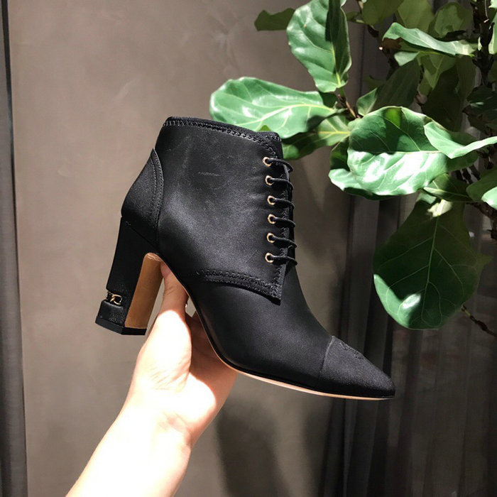 Chanel Smooth Calfskin Ankle Boots Black CS19103