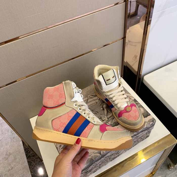 Gucci Screener Leather Sneaker Pink GS21101