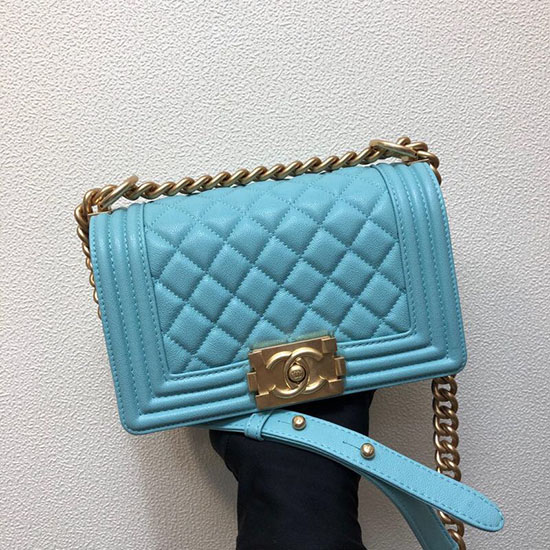 Chanel Calfskin Small Boy Bag Blue A67085