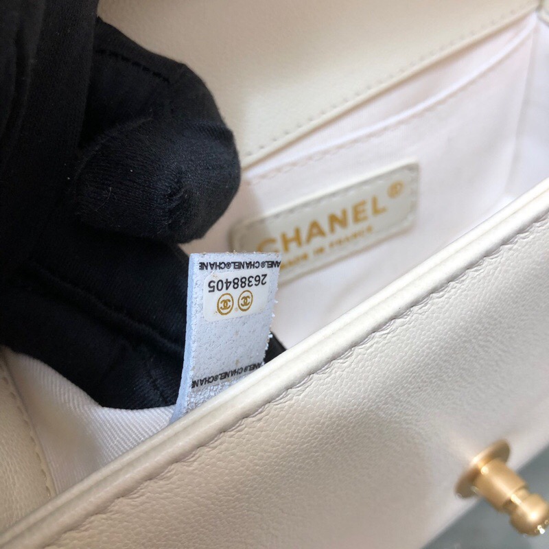 Chanel Calfskin Small Boy Bag White A67085
