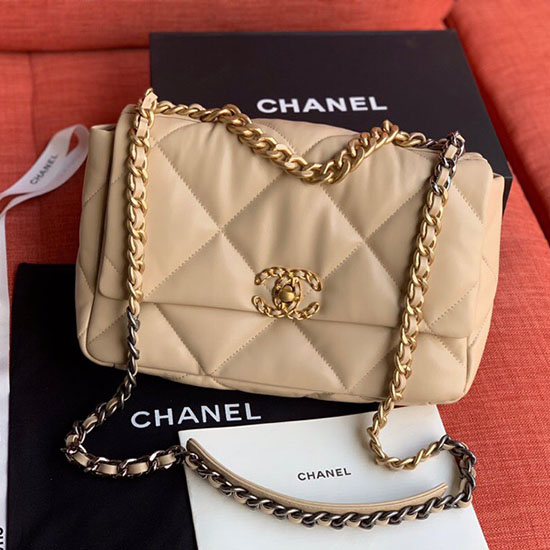 Chanel Goatskin Small Flap Bag Beige A24101