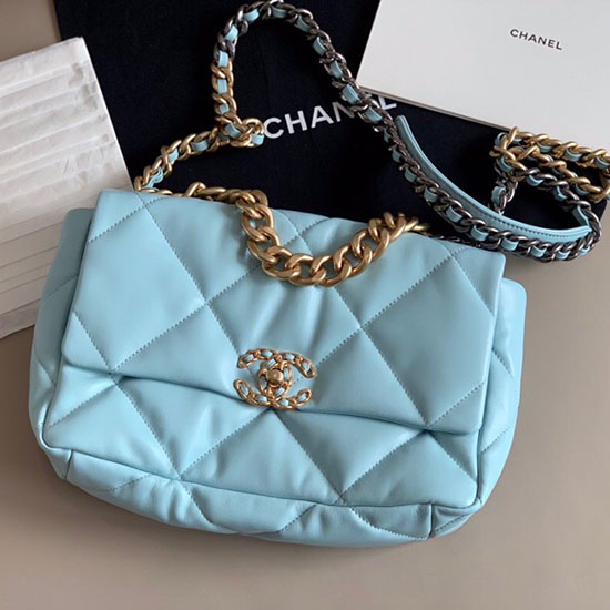 Chanel Goatskin Small Flap Bag Light Blue A24101