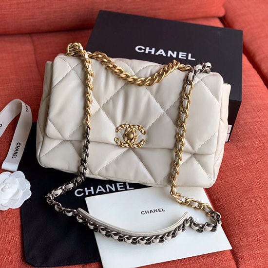 Chanel Goatskin Small Flap Bag White A24101
