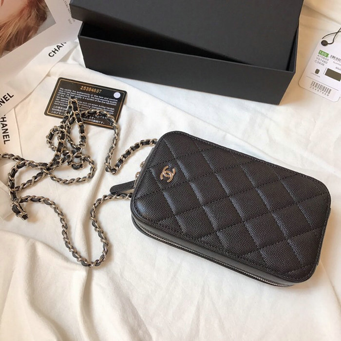 Chanel Grain Calfskin Mini Bag Black AS11011