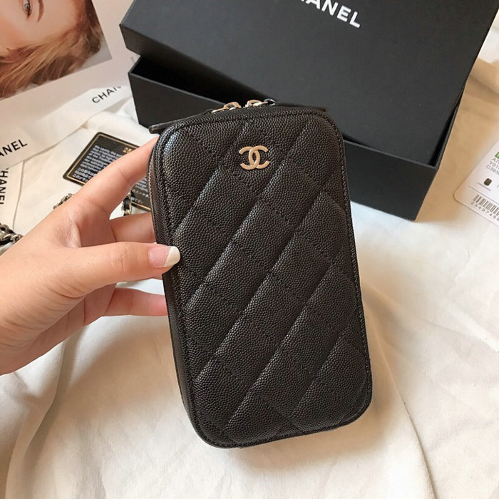 Chanel Grain Calfskin Mini Bag Black AS11011
