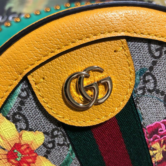 Gucci Ophidia GG Flora Mini Round Shoulder Bag 550618