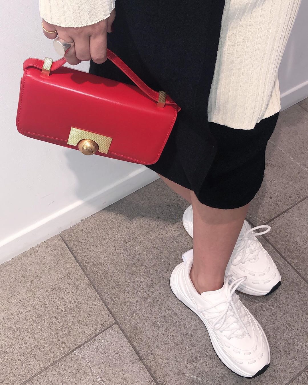 Mini BV Classic Bag In Spazzolato Calf Red 587222