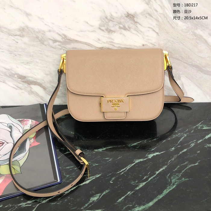 Prada Embleme Saffiano Leather Bag Beige 1BD217