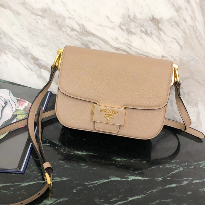 Prada Embleme Saffiano Leather Bag Beige 1BD217