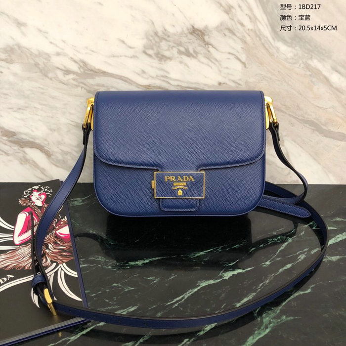 Prada Embleme Saffiano Leather Bag Blue 1BD217