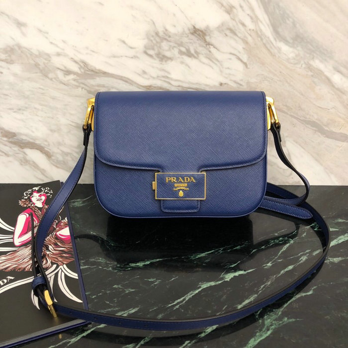 Prada Embleme Saffiano Leather Bag Blue 1BD217