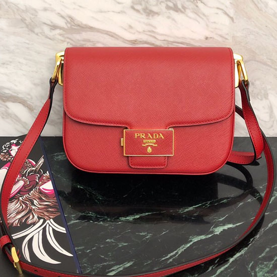 Prada Embleme Saffiano Leather Bag Red 1BD217