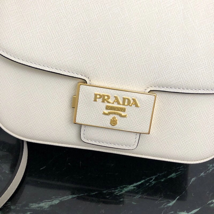 Prada Embleme Saffiano Leather Bag White 1BD217