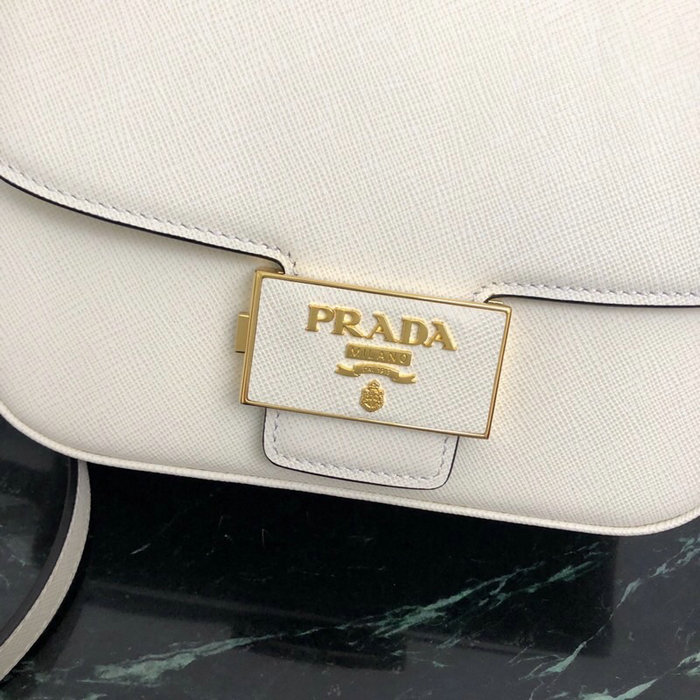Prada Embleme Saffiano Leather Bag White 1BD217