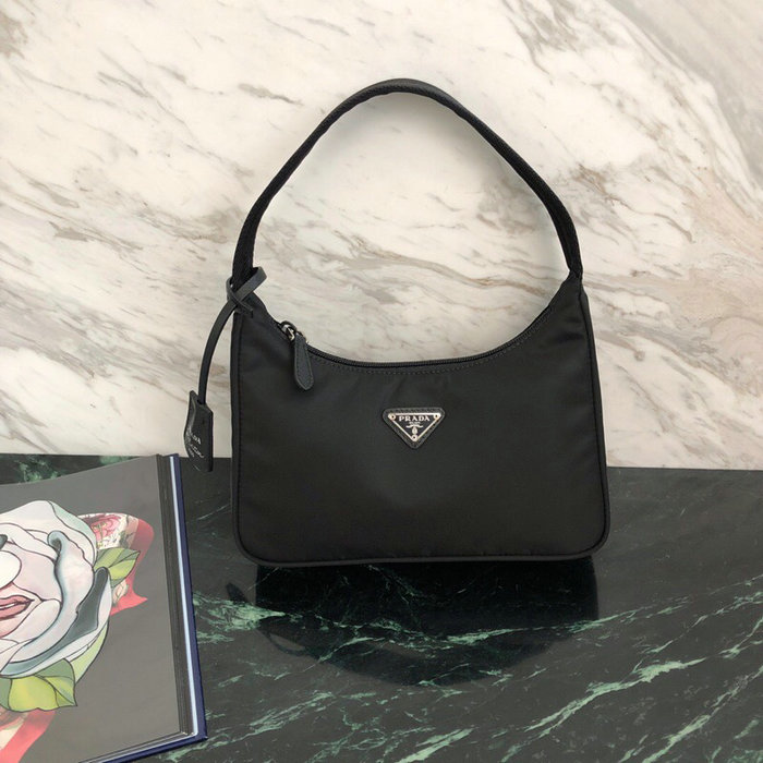 Prada Nylon Hobo Bag Black 1NE515