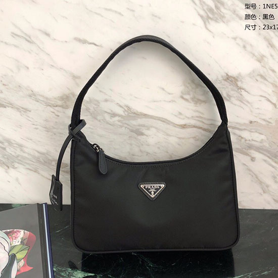 Prada Nylon Hobo Bag Black 1NE515