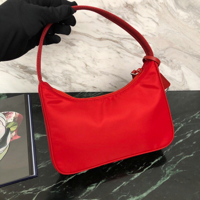 Prada Nylon Hobo Bag Red 1NE515