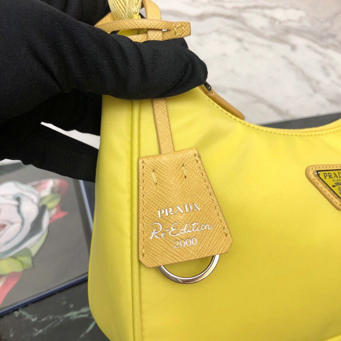 Prada Nylon Hobo Bag Yellow 1NE515