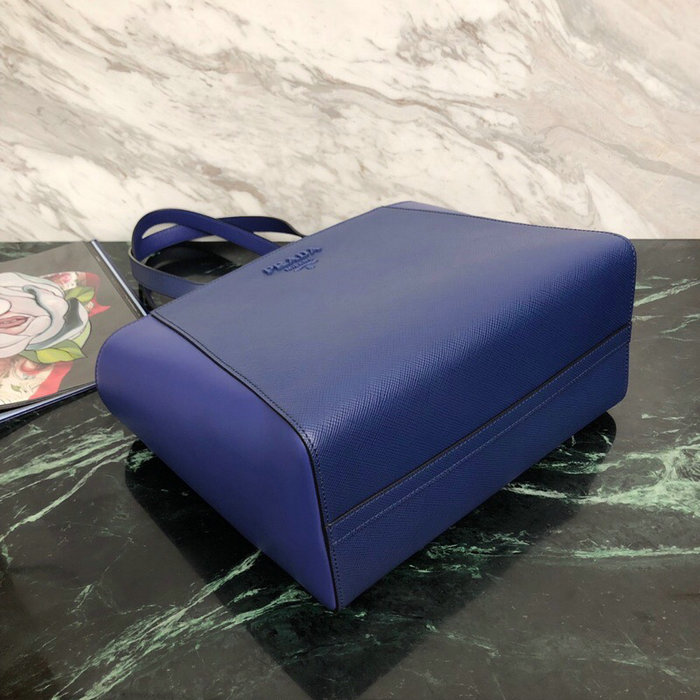 Prada Saffiano Leather Tote Bag Blue 1BG288