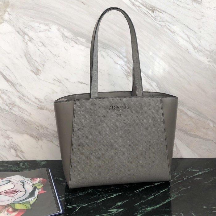 Prada Saffiano Leather Tote Bag Grey 1BG288