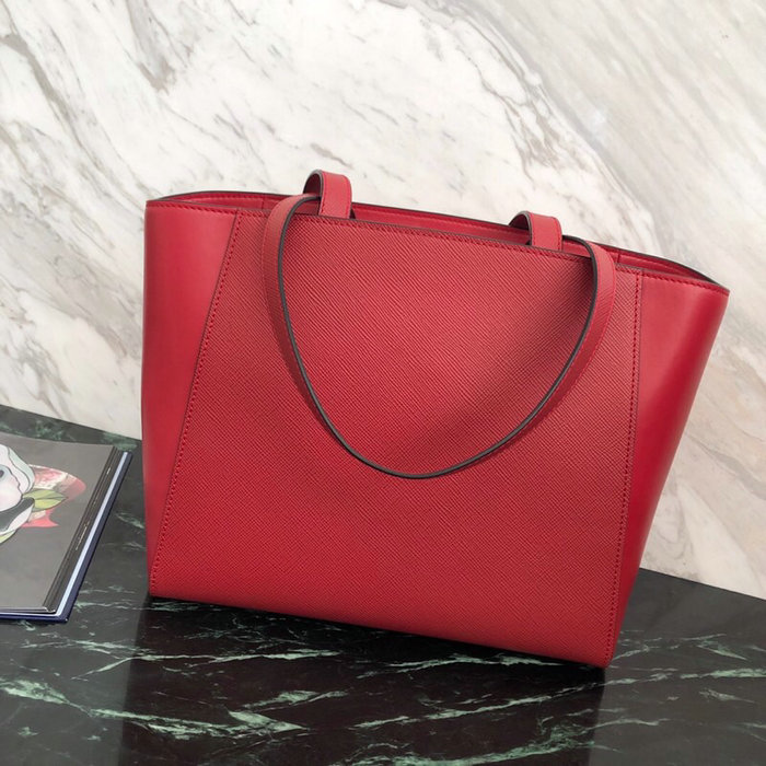Prada Saffiano Leather Tote Bag Red 1BG288