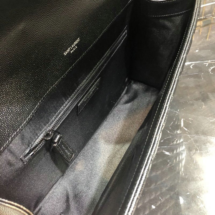 Saint Laurent Black Envelope Large Bag with Black Hardware 487198