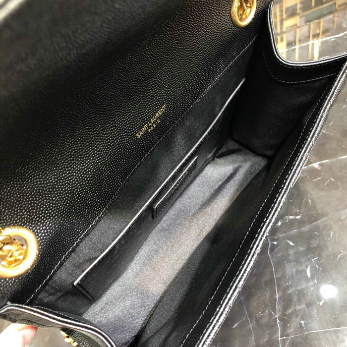 Saint Laurent Black Envelope Medium Bag with Gold Hardware 487206