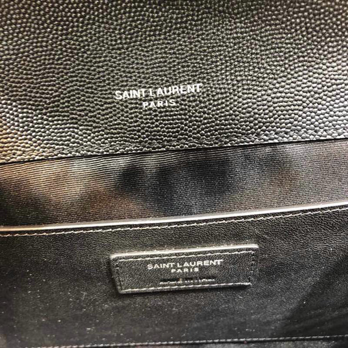 Saint Laurent Black Envelope Medium Bag with Silver Hardware 487206