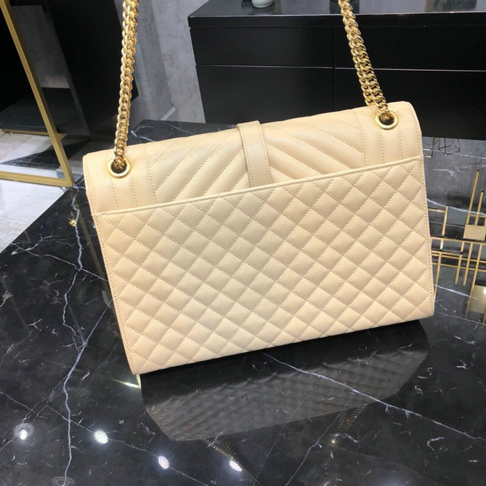 Saint Laurent Envelope Large Bag Beige 487198