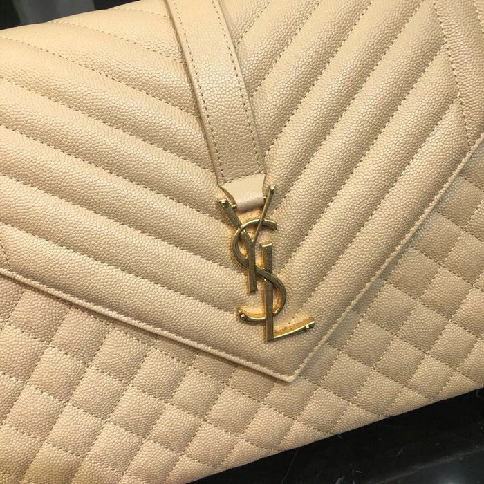 Saint Laurent Envelope Large Bag Beige 487198