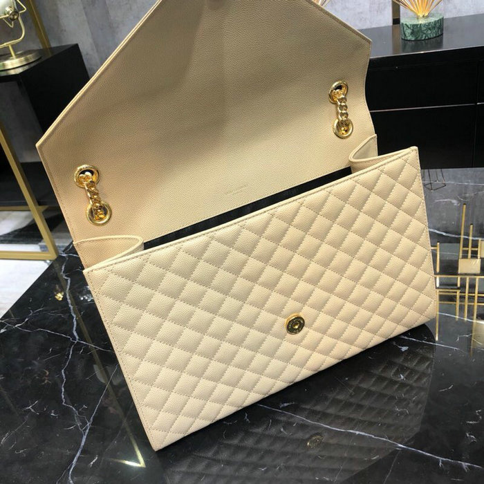 Saint Laurent Envelope Large Bag Beige 487198