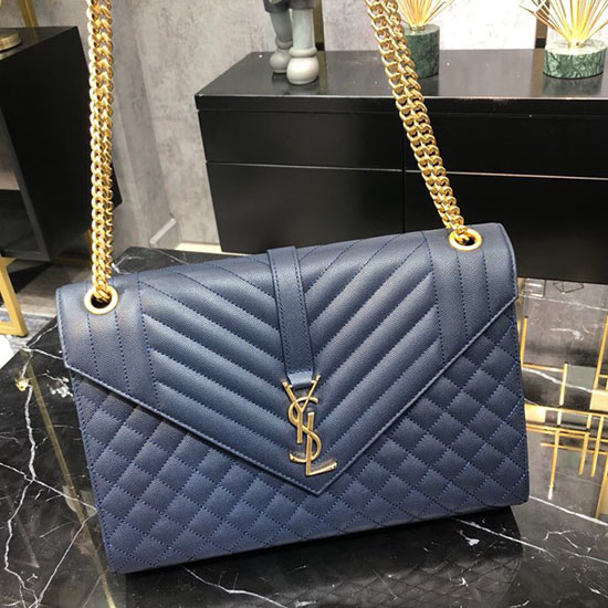 Saint Laurent Envelope Large Bag Blue 487198