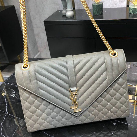 Saint Laurent Envelope Large Bag Grey 487198