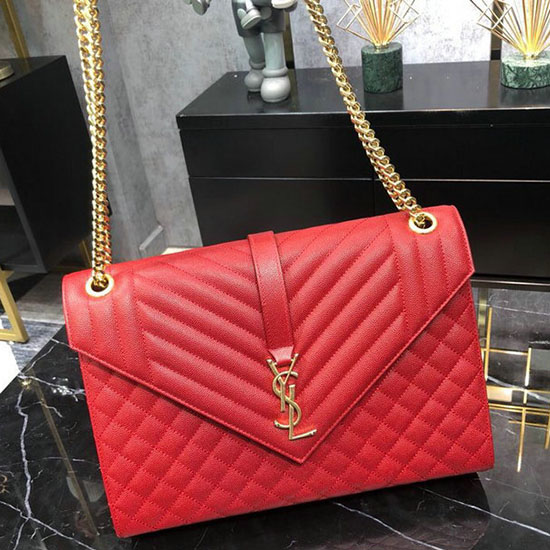 Saint Laurent Envelope Large Bag Red 487198