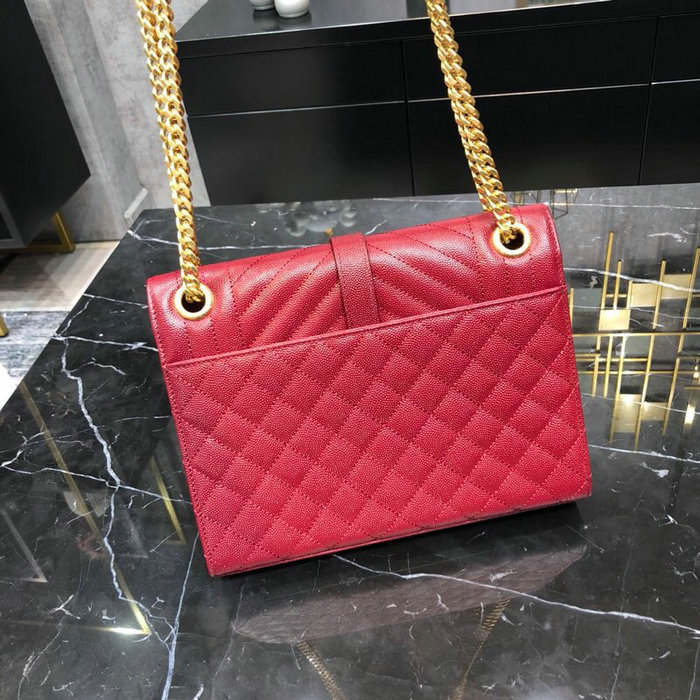 Saint Laurent Envelope Medium Bag Dark Red 487206