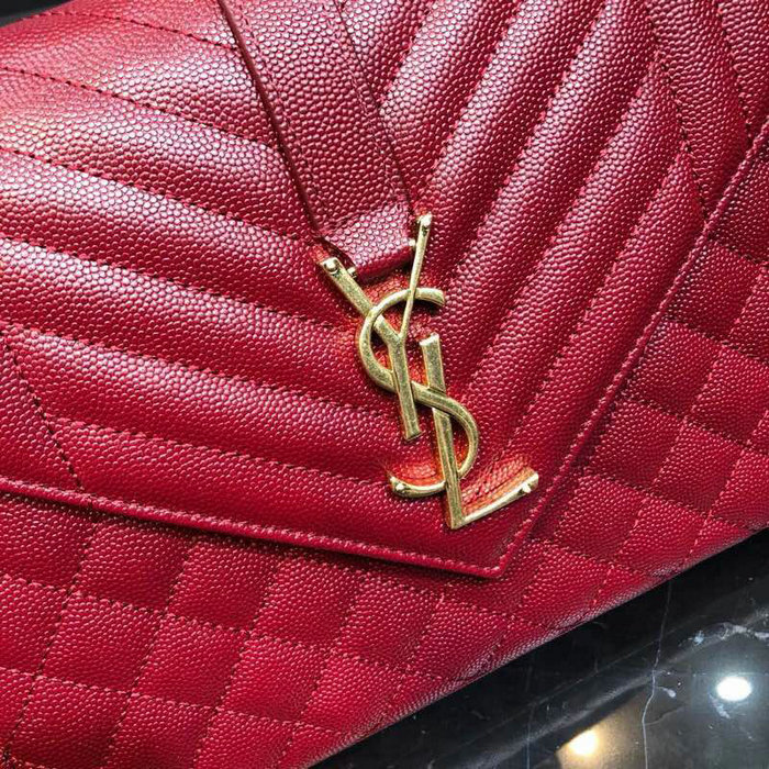 Saint Laurent Envelope Medium Bag Dark Red 487206