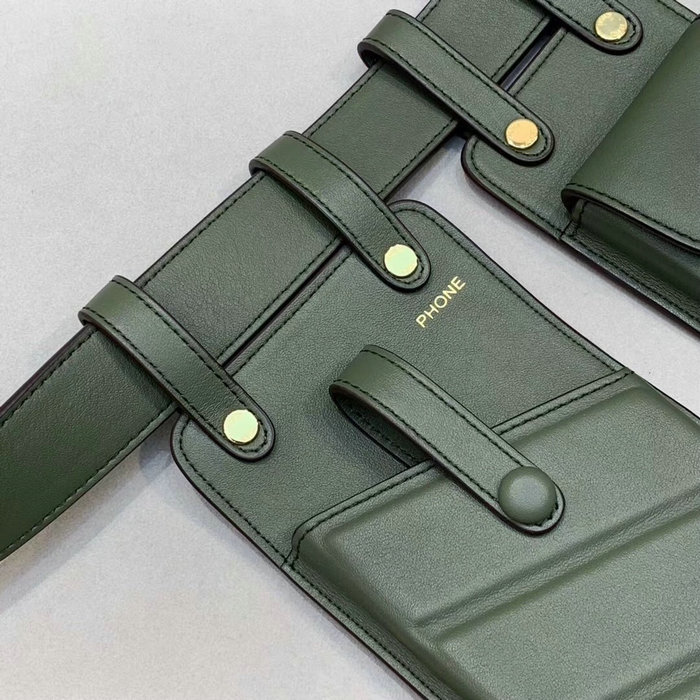 Fendi Calfskin Belt Bag Green F593D