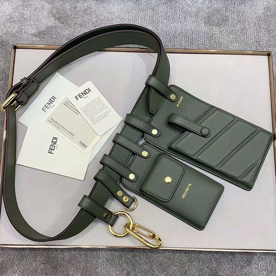 Fendi Calfskin Belt Bag Green F593D