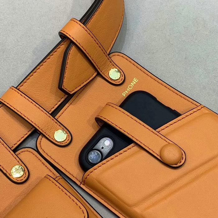 Fendi Calfskin Belt Bag Orange F593D