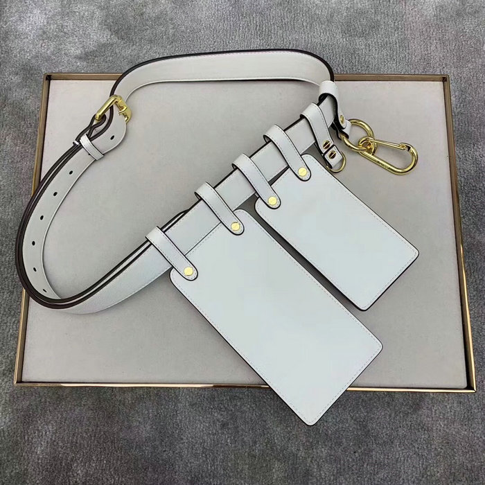 Fendi Calfskin Belt Bag White F593D