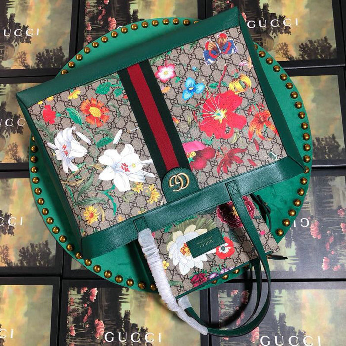 Gucci Ophidia GG Flora Medium Tote Green 547947