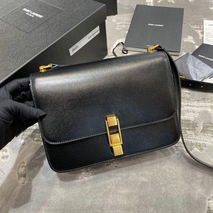 Saint Laurent Carre Satchel in Black Smooth Leather 585060