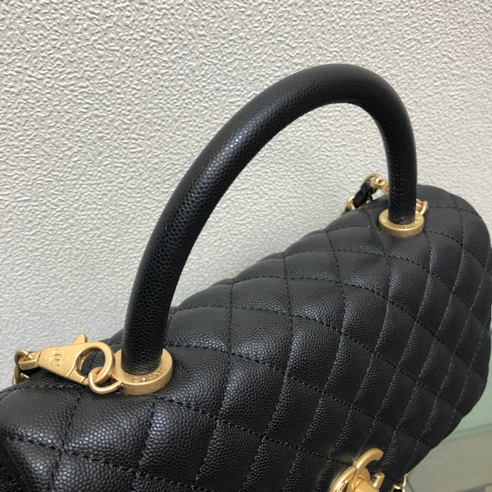 Chanel Flap Bag with Top Handle Black A92991