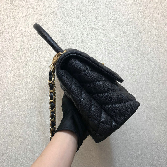 Chanel Flap Bag with Top Handle Black A92991