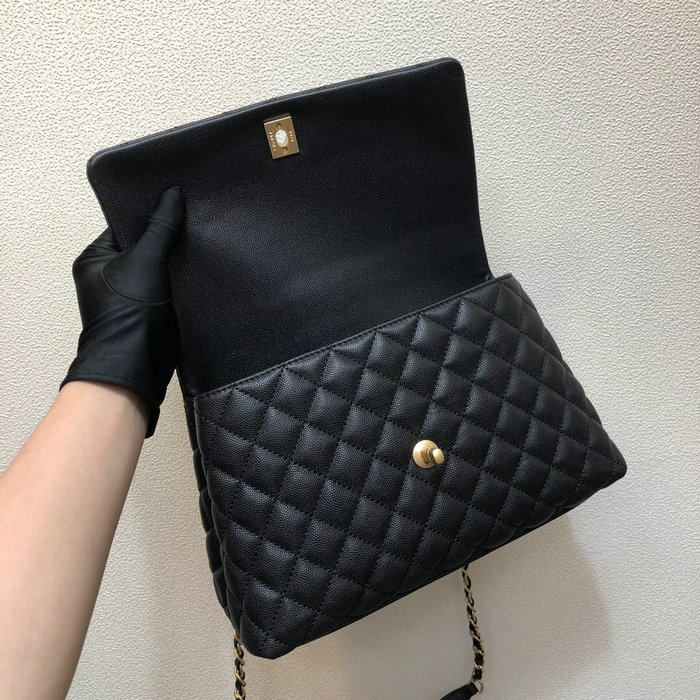 Chanel Flap Bag with Top Handle Black A92991