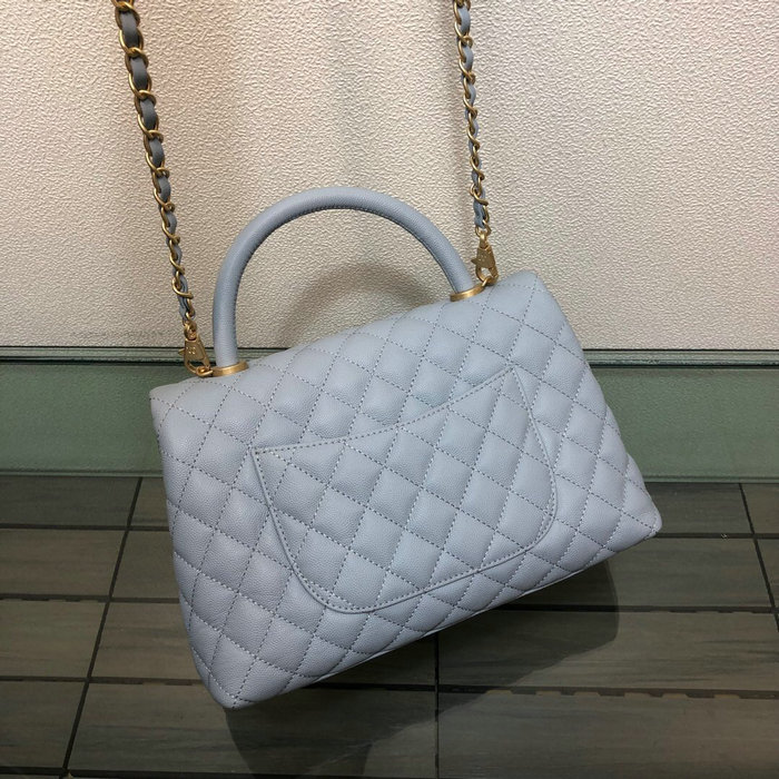 Chanel Flap Bag with Top Handle Blue A92991
